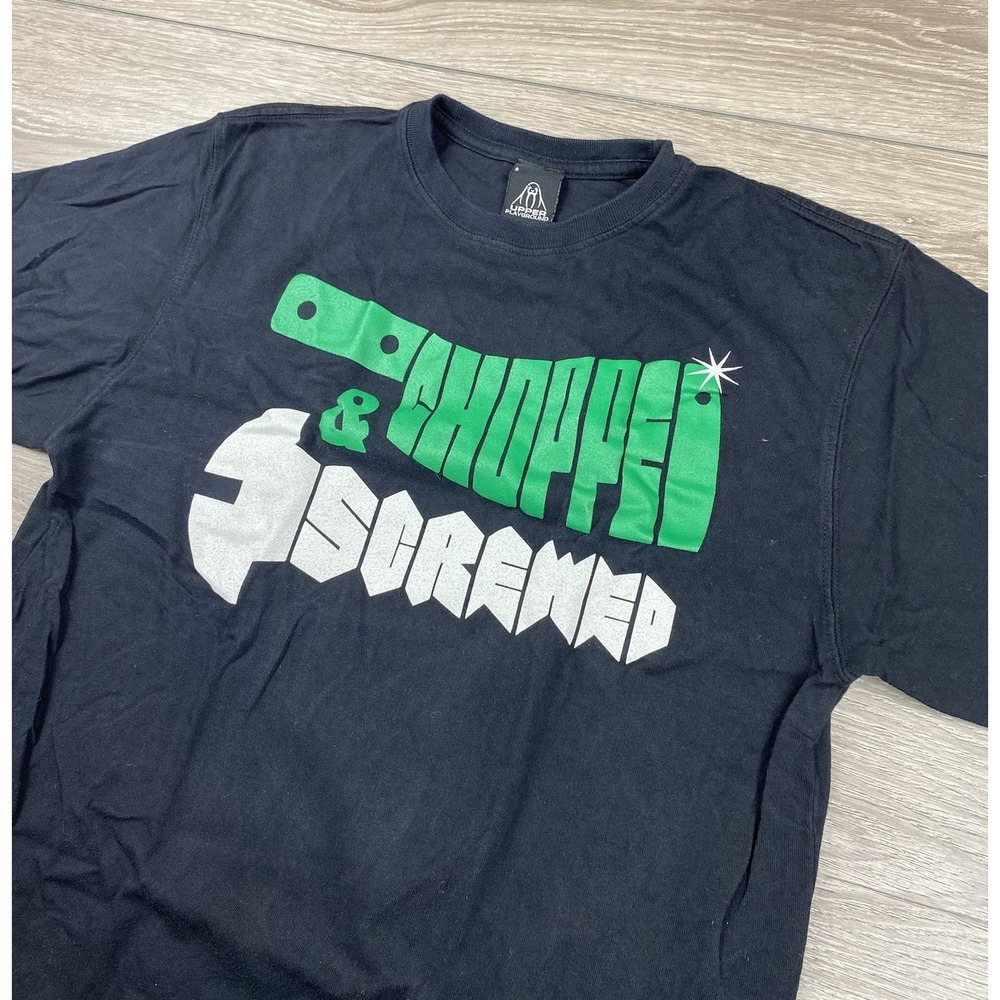 Upper Playground Men's Chopped‎ & Screwed Graphic T Shirt Black Size Small